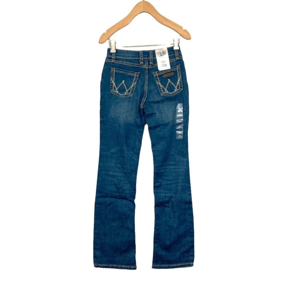 Wrangler Youth Retro Mid-rise Boot Cut Jean 1009MWGMS Blue New - Picture 3 of 6